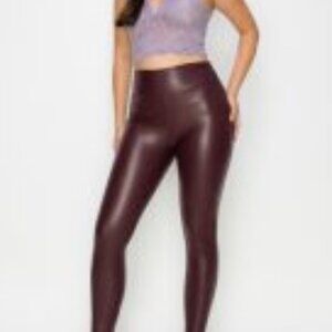 Women's Elasticized Skinny Leg Pants/ Leggings - Burgundy